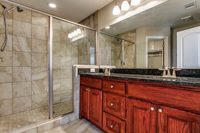 Master bathroom Cabernet -Cherrywood cabinets - 4917 Sanger Circle