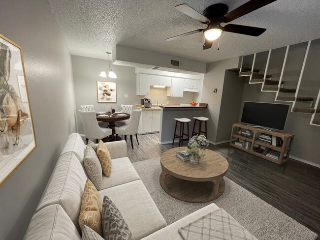 1 bedroom townhome staged