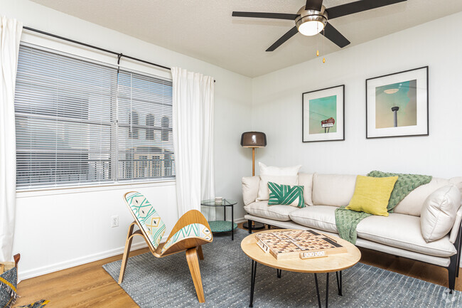 1BR, 1BA - 635SF Living Room - The Arches Apartments