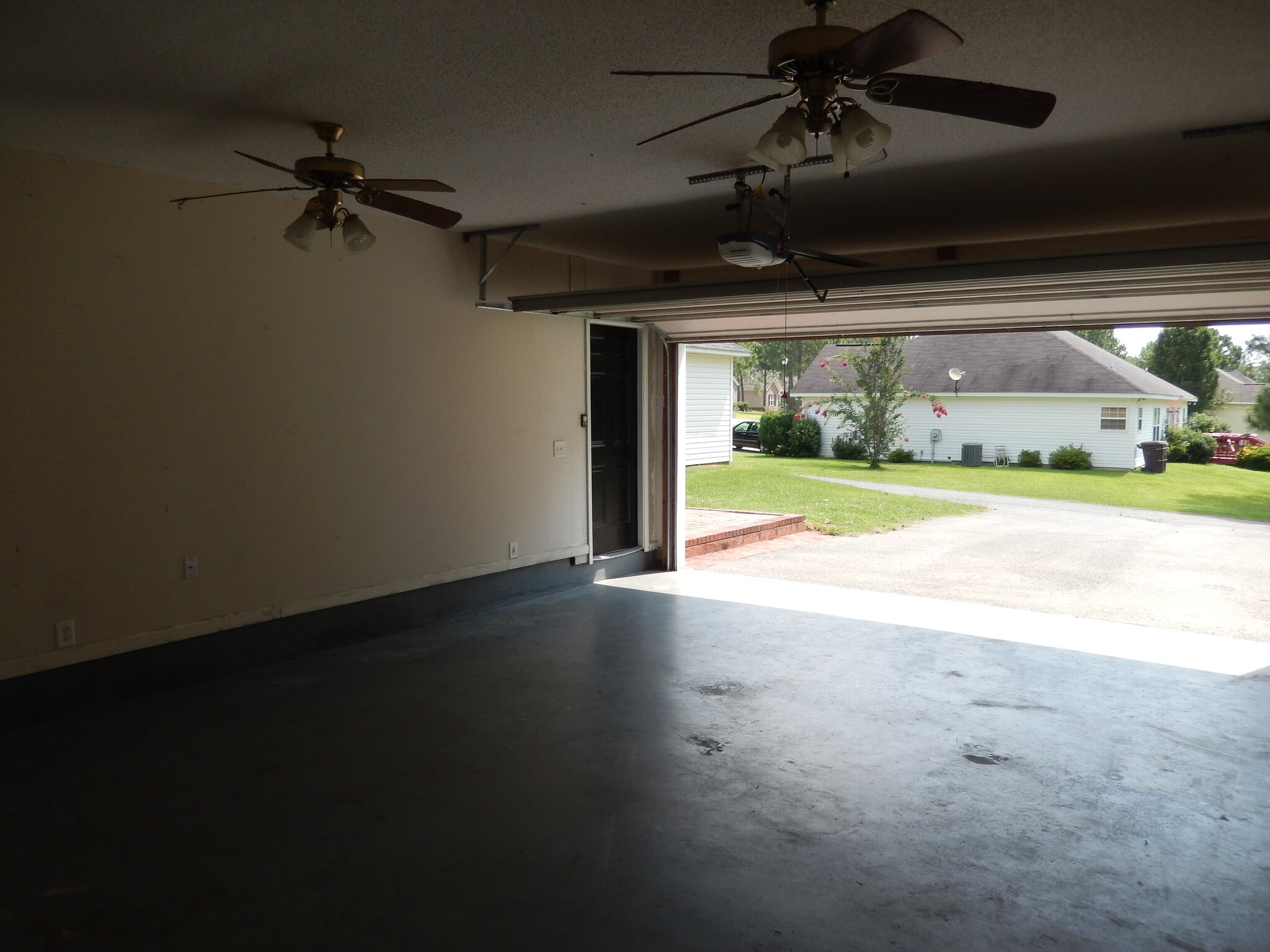 Inside of Garage with Ceiling Fans Installed - 2065 Pinemount Blvd