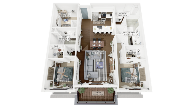 3D-Plan-Unit-2-D.png - La Collina Living in Little Italy Cleveland