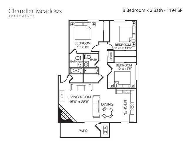3 Bedroom, 2 Bath - Chandler Meadows