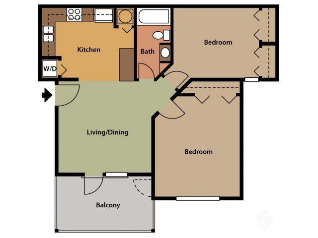 Two Bedroom - One Bath Upgrade - Mode at Ballast Point