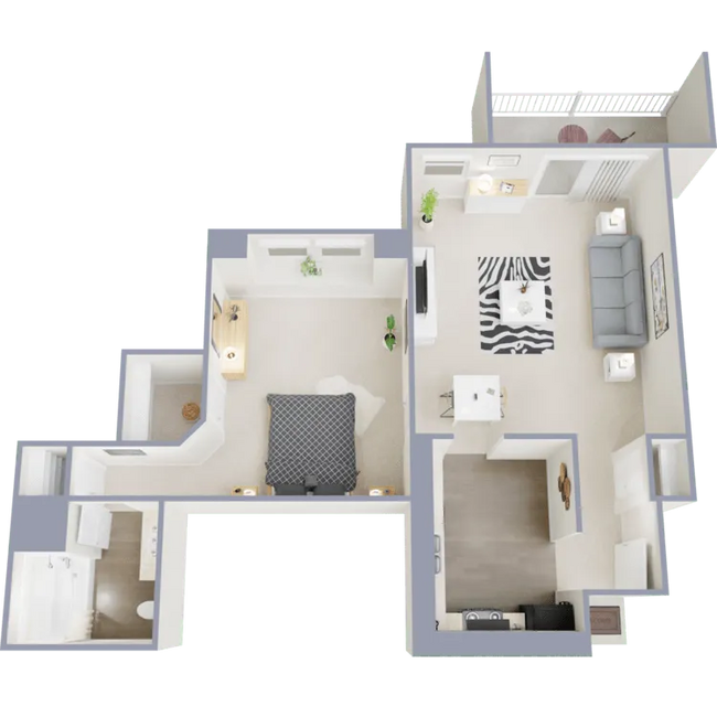 One bedroom, one bath, 709 square foot apartment - Signature at Promontory Pointe