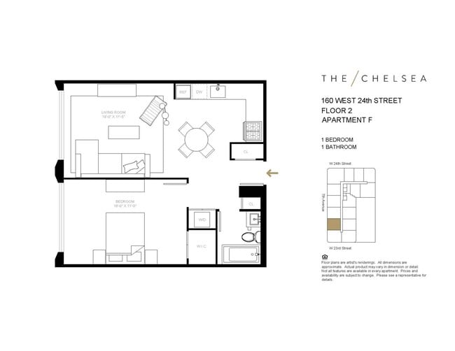 1 bed 1 bath A18-R - The Chelsea