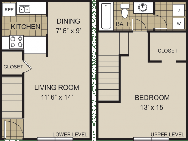 1/1 Floor Plan - Redwine Creek