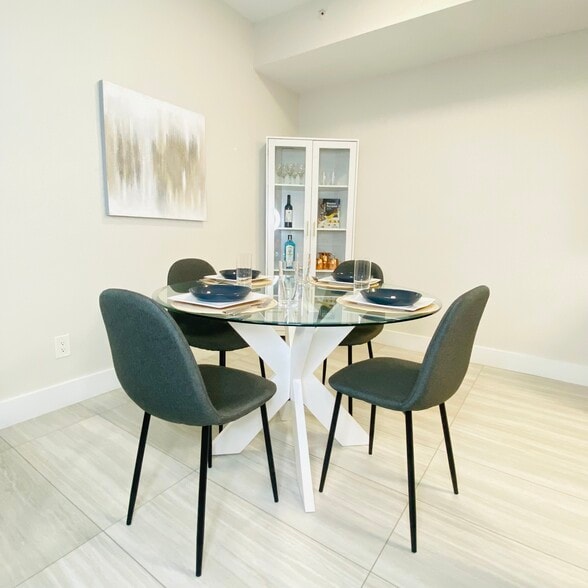 Dining Table and Bar/Multiuse Cabinet - 4645 Saint Croix Ln