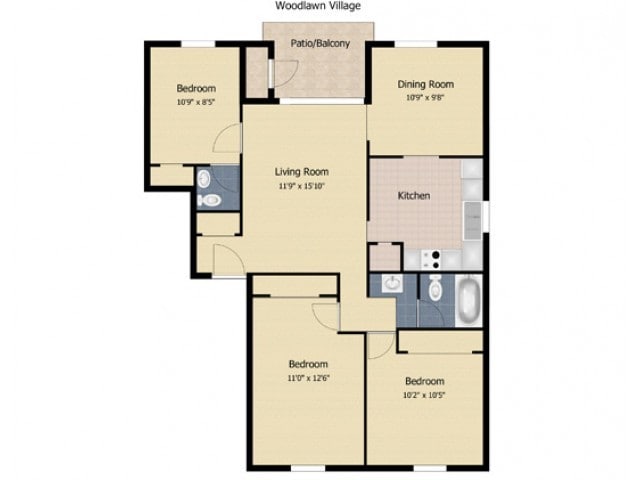 3 Bedroom Apartment - Woodlawn Village