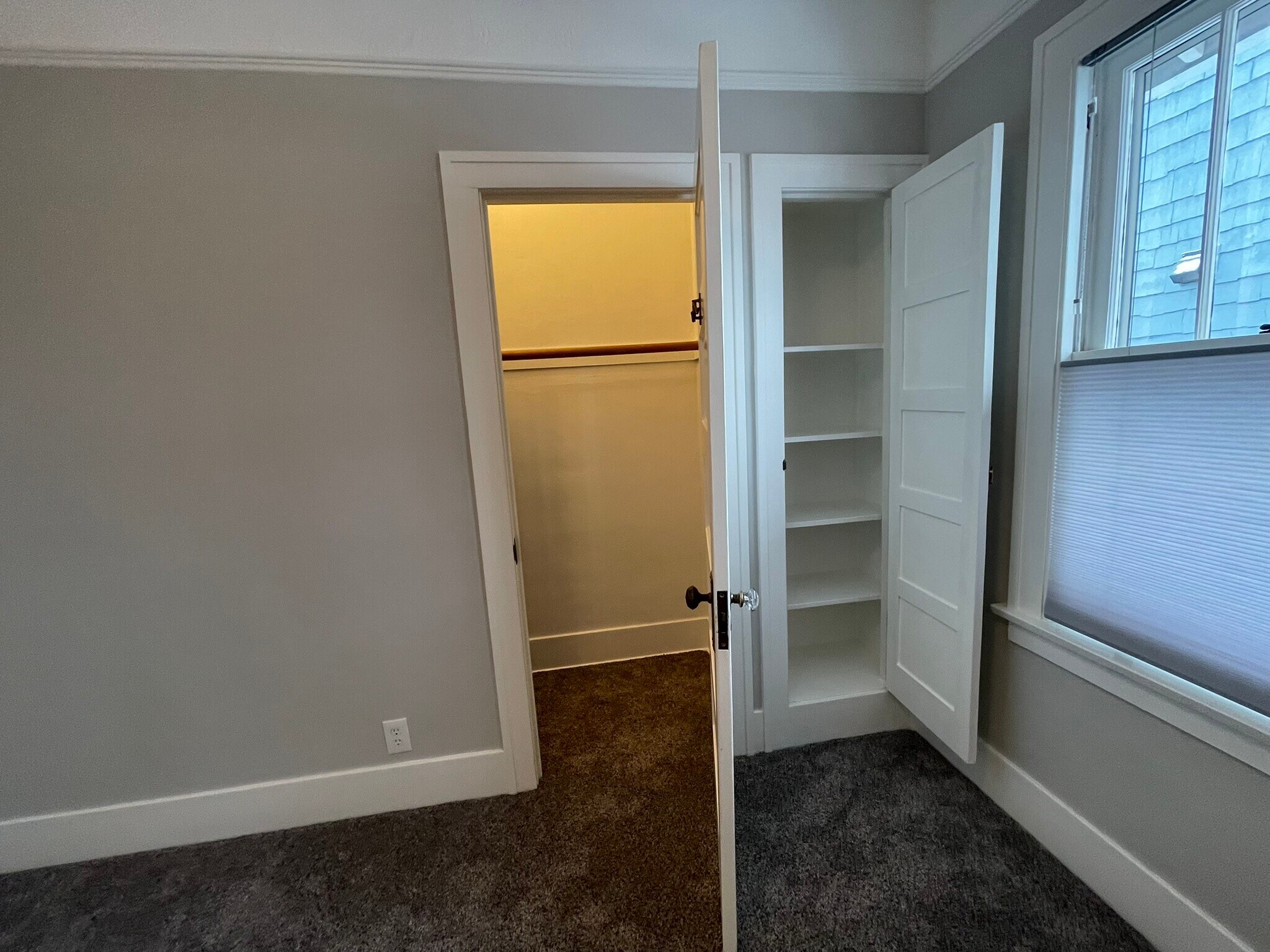 bedroom 2 - closet and built-in cabinet open - 508 Daly Ave