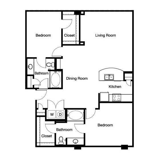 Gallery At Turtle Creek - B2E - 2 Beds - 2 Baths - 1194 Sq. ft. - Gallery At Turtle Creek