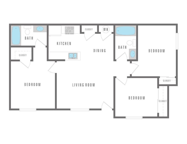 3 Bedroom 2 Bath 798 sqft - La Ensenada Villas