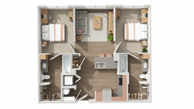 B1: 2BD | 2BA | 801 SF - The Den
