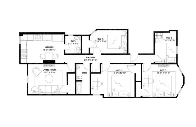 Building Photo - Private bedroom in 4 bed/1.5 bath Home