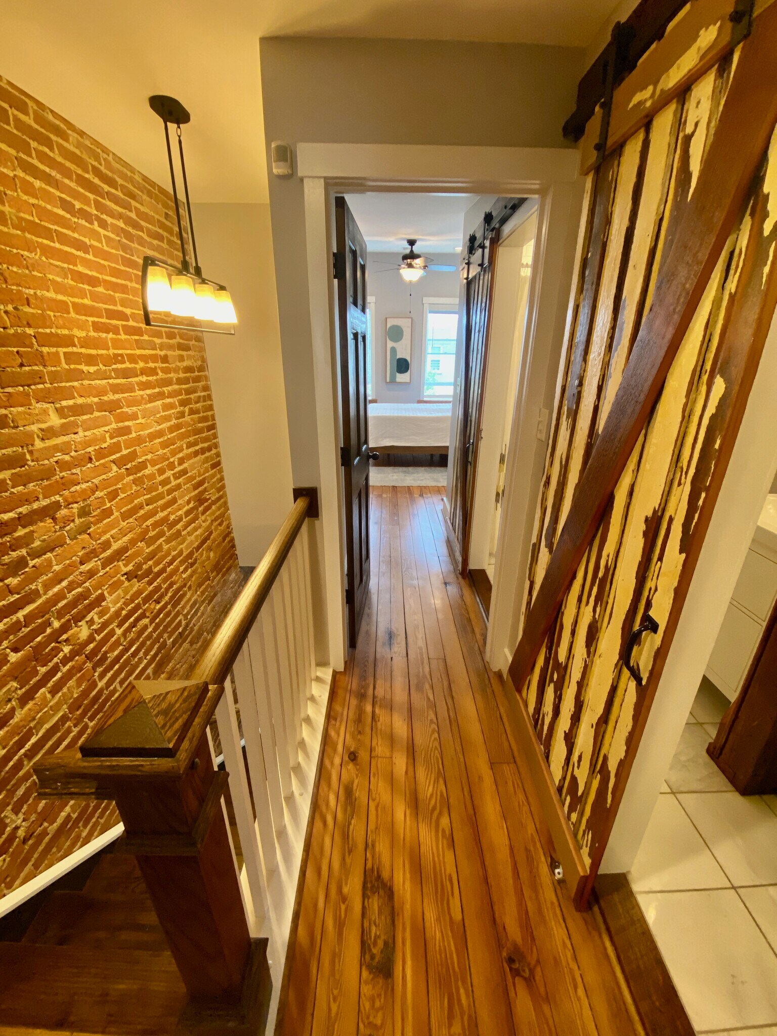 Upper Level Hallway (looking to front of house, bathrooms on right) - 1406 Andre St