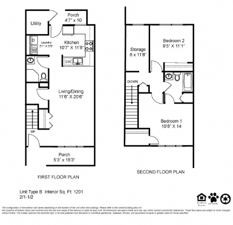 2BR/2BA 1201 SQ.FT. - Creekwood Apartments
