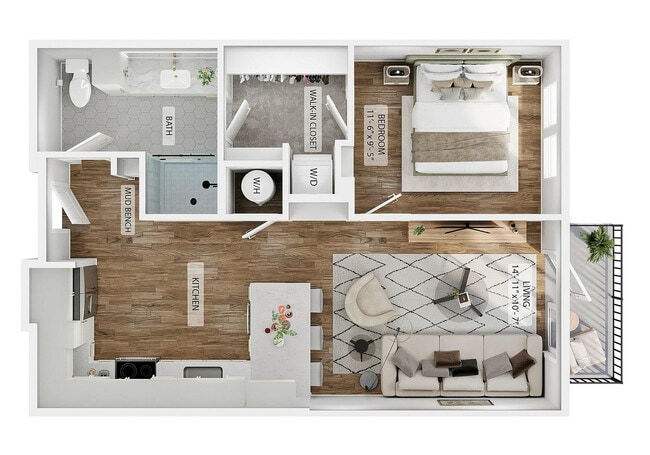 1BR/1BA - A1 - The Mercury