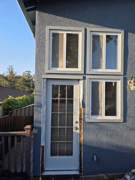 Door on deck; threshold and trim being replaced - 2753 Sulphur Dr