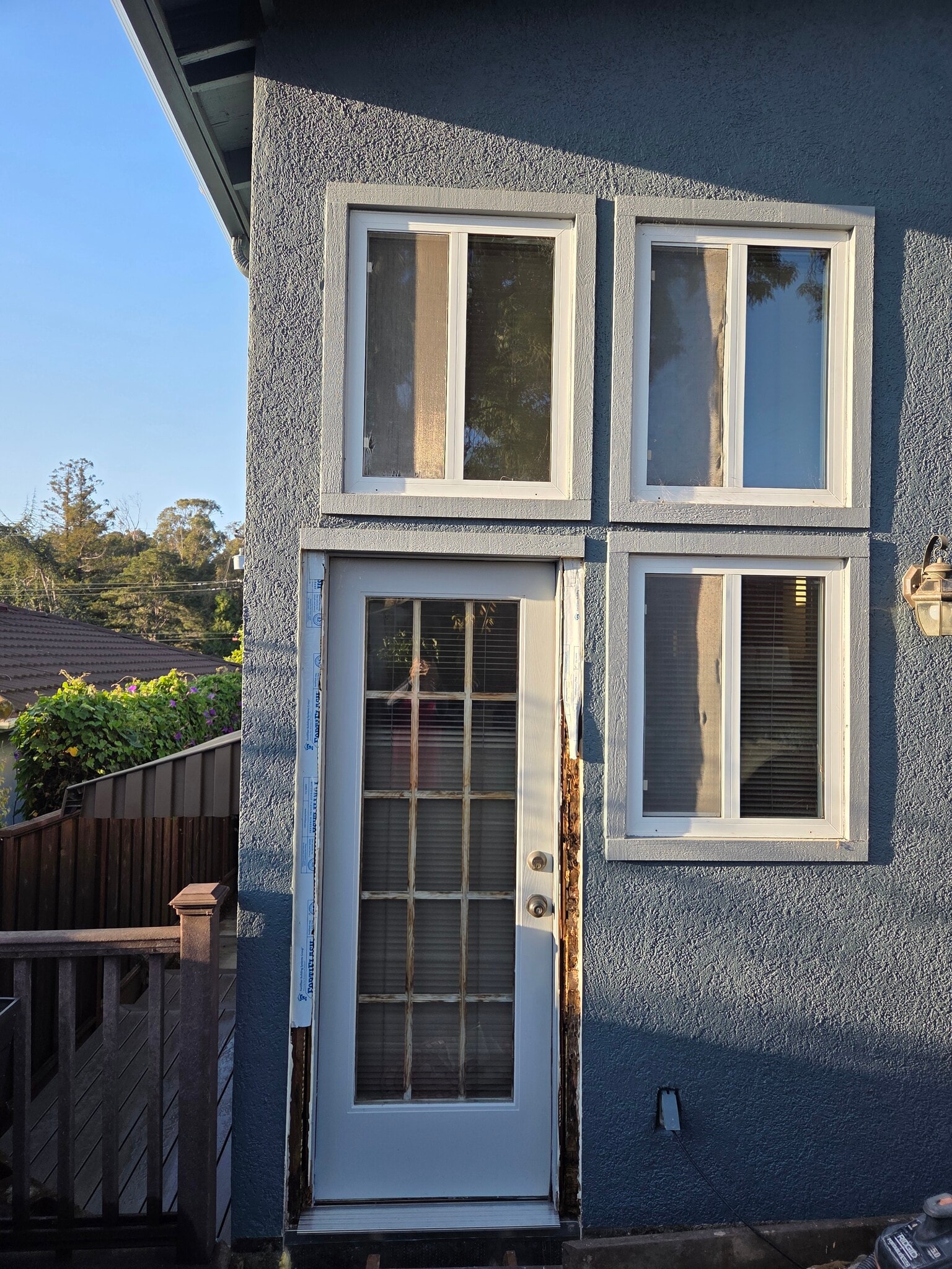 Door on deck; threshold and trim being replaced - 2753 Sulphur Dr