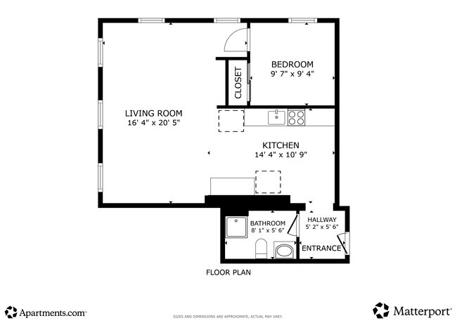 1BR, 1BA - 551SF - 200 Merrimack St