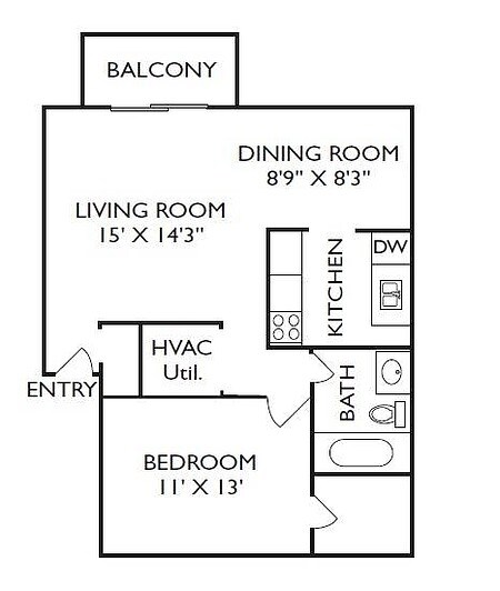1BR/1BA - The Pointe