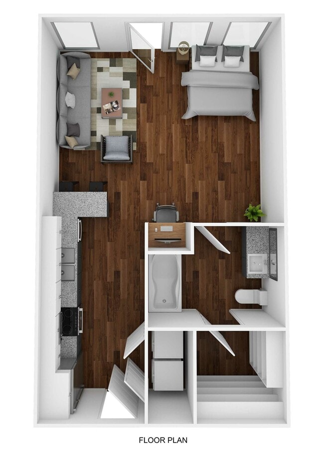 East Village S1 Floor Plan - The Drake
