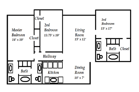 3BR/2.5BA - Chivas West Apartments