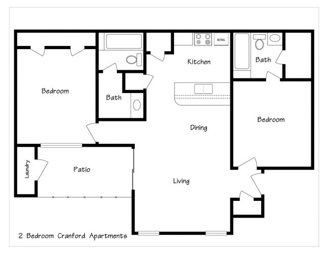 2BR/2BA - Cranford Place Apartments
