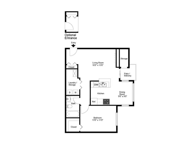 One Bedroom - Spring House Apartments