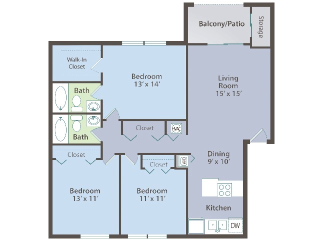 C1- 1186 SF - Liv at Winter Park Apartment Homes