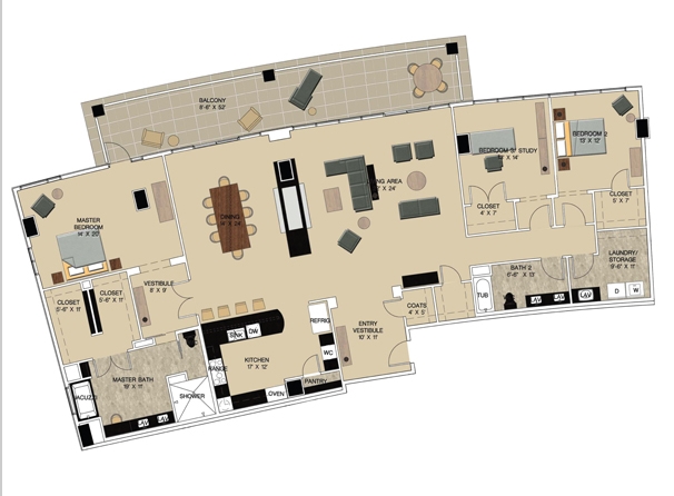 3BR/2BA - Royal Court Condos
