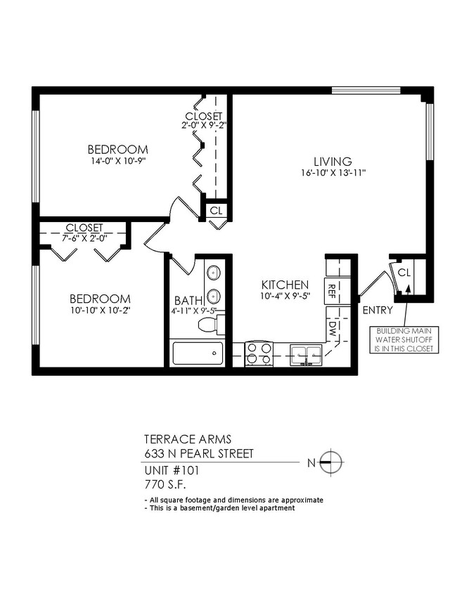 Floorplan - Terrace Arms Apartments