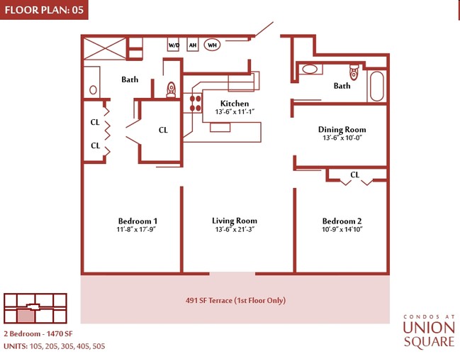 2BR/2BA - Condos At Union Square