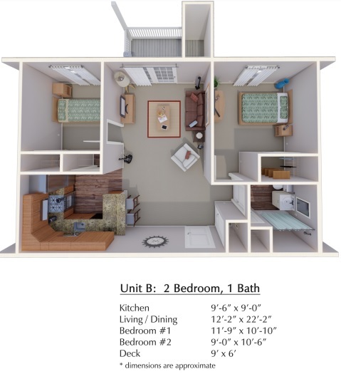2 Bedroom, 1 Bath - Connect55+ Wheatfield East Active Community55