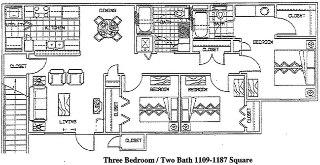 3BR/3BA - Hampton Chase Apartments