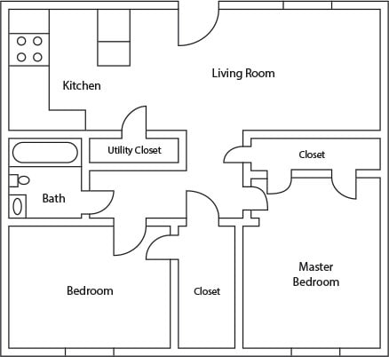 2BR/1BA - Kennedy Place Apartments