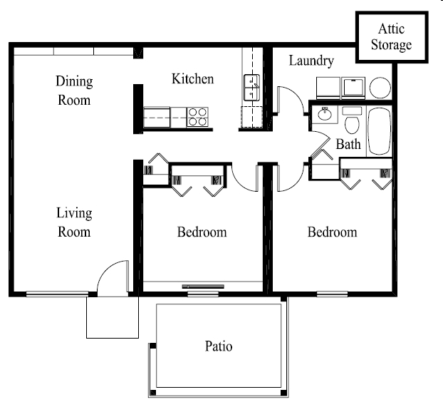 2BR/1BA - Ambergate Apartments