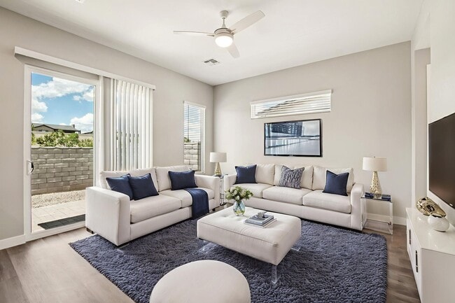 The Flats - Unit 2A Staged Living Room - The Flats at Jasper