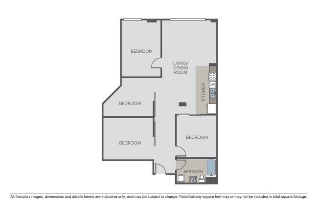 4 Bedroom, 1 Bath - Bennett Lofts