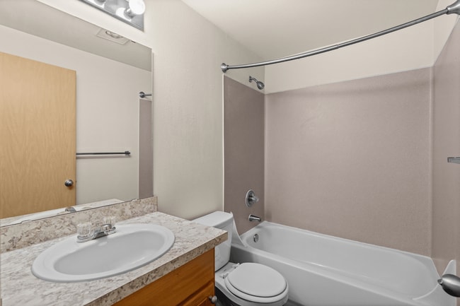 Bathroom l 2x2 Standard l Villas at Lawrence Apartments - Villas at Lawrence
