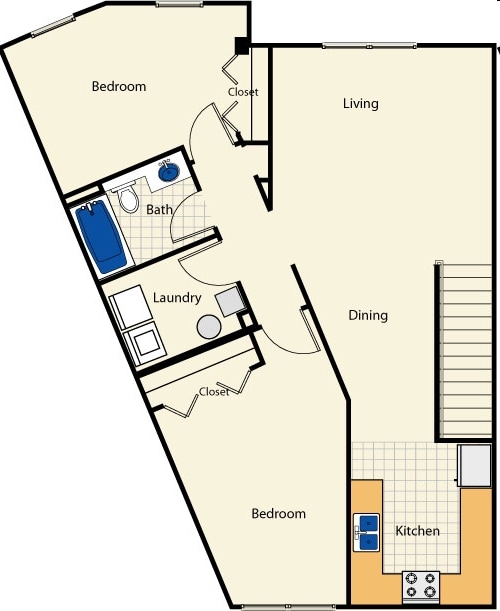 2BR/1BA - Loft 45