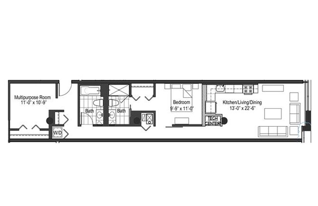 Floorplan - 13thirteen Randolph Street Lofts