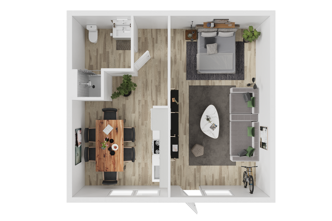 1x1 - 3D Floorplan - Koz on Killingsworth