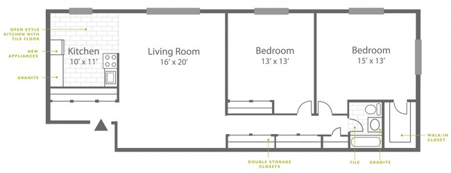 2BR/1BA - Ridge Court Apartments