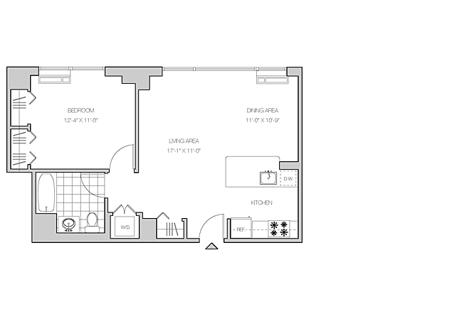 1BR/1BA- Residence H - The Maximilian