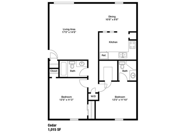 Floorplan - WatersEdge Denton Apartments