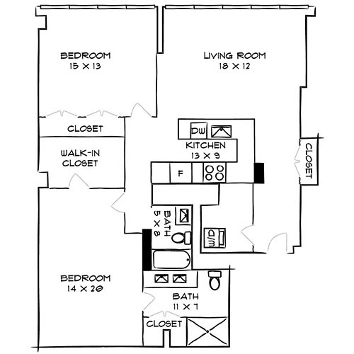 Floorplan - Park Towne Place Apartments