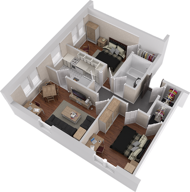 B2: 2BD | 1BA | 730 SF - Howe Place