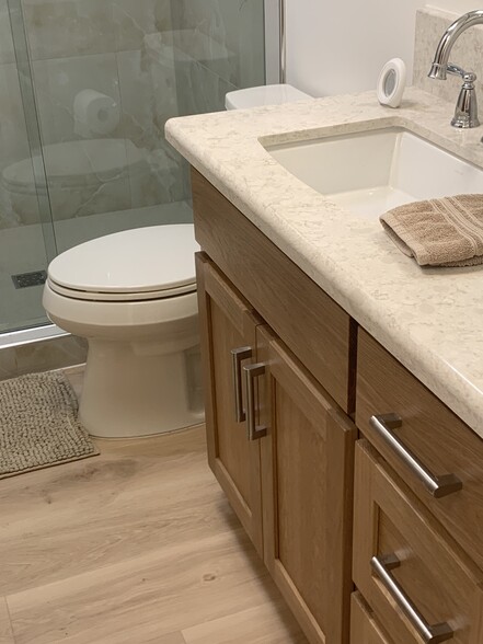 PRIMARY BATHROOM CUSTOM NEW CABINET & KOHLER TOILET - 8322 Mango Ave