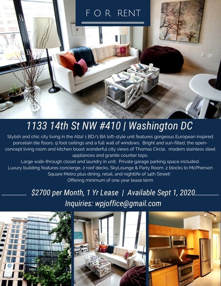 ALTA Unit for Rent - Details - 1133 14th St NW