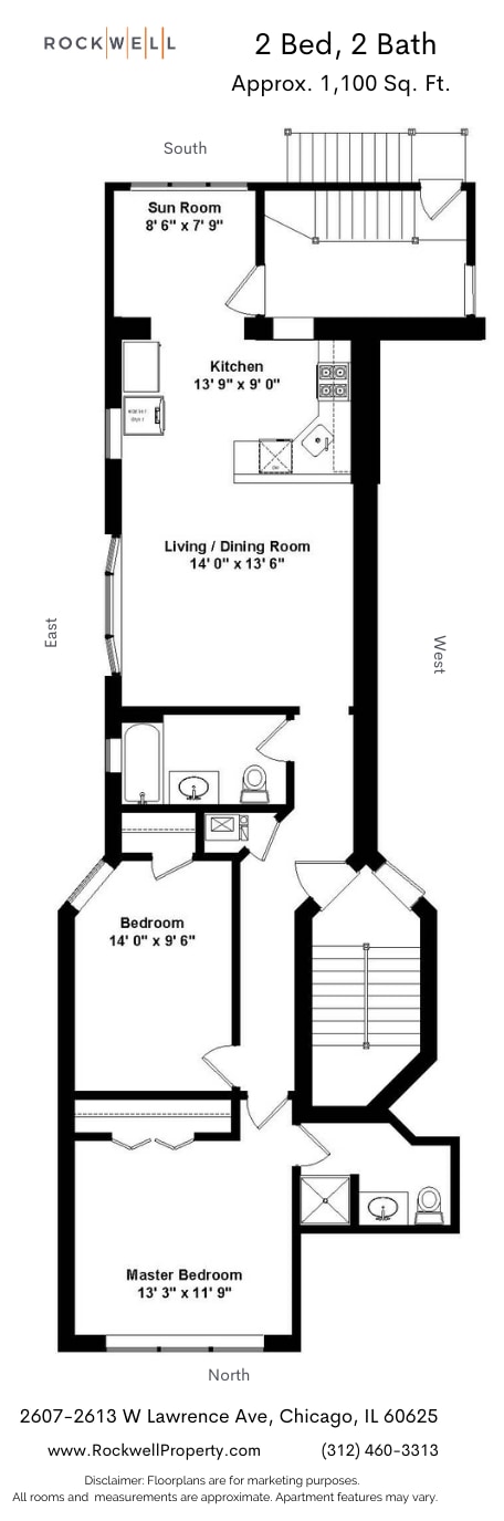 2607-2613 W Lawrence - 2 Bed/2 Bath - Lawrence 2607 W